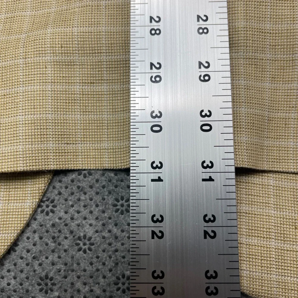 Jos A Bank Tan Windowpane Linen Cotton Blazer Sport Coat Mens 48R 2 Button Tan